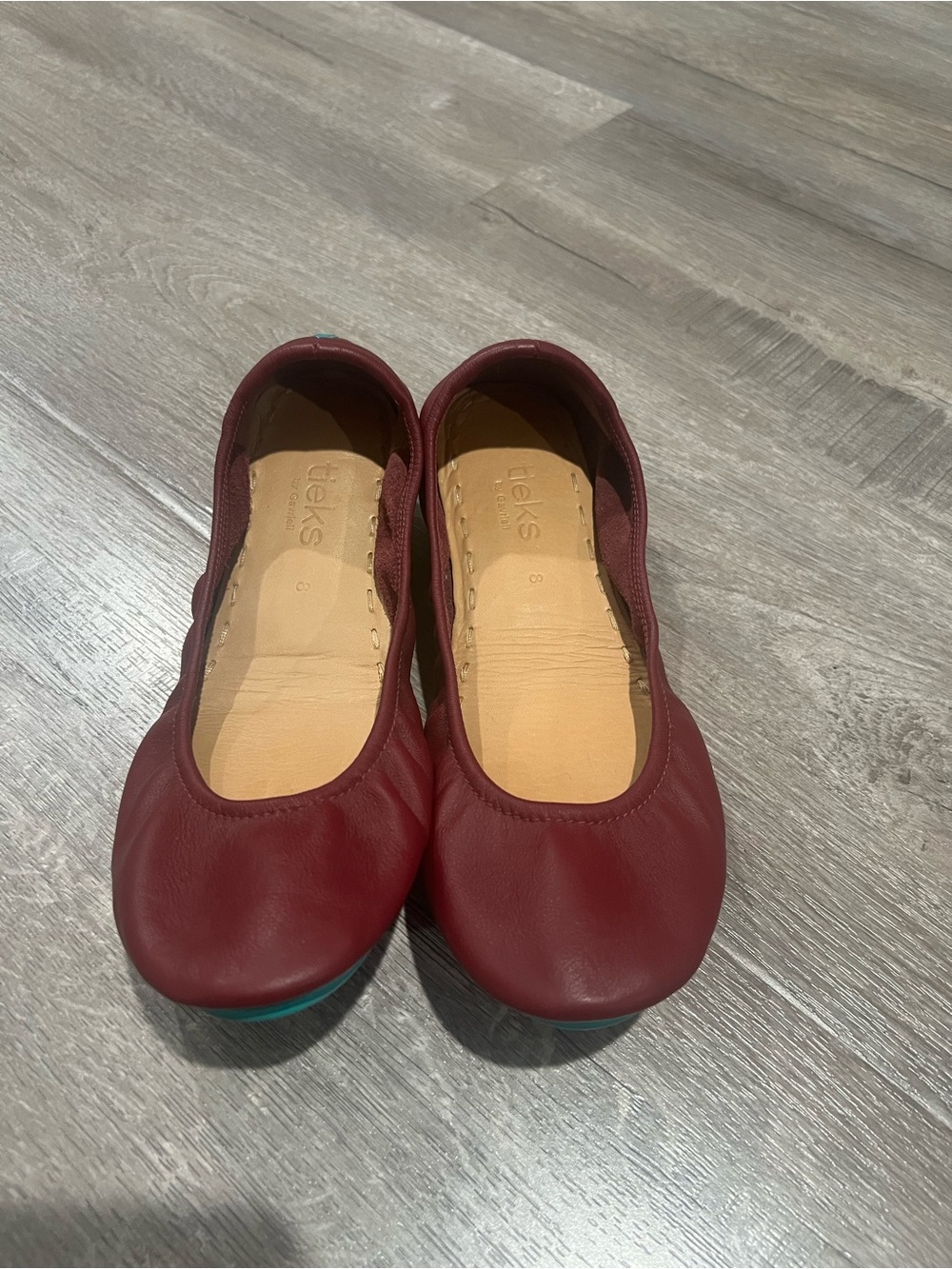 Tieks Burgundy Leather Foldable Ballet Flats